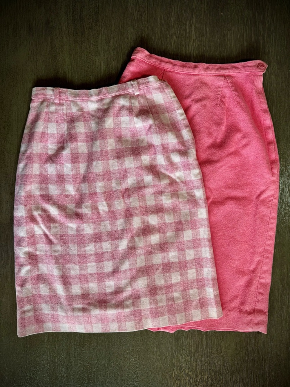 Vintage Denim Pink Pencil Skirt Midi Skirt 0
